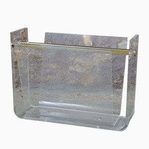 Vintage Acrylic Glass Magazine Rack-AIU-803465