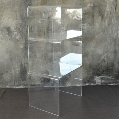 Vintage Acrylic Glass Side Tables, 1970s, Set of 3-WK-768975