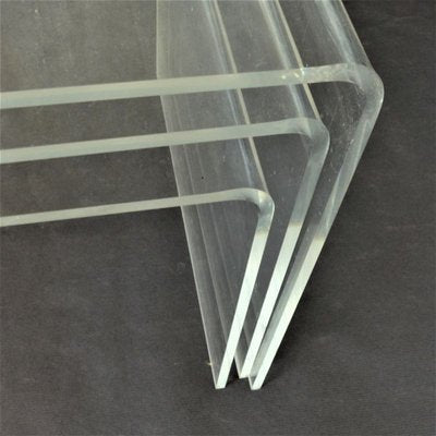 Vintage Acrylic Glass Side Tables, 1970s, Set of 3-WK-768975