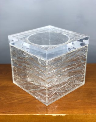 Vintage Acrylic Squared Ice Effect Ice Bucket, Italy, 1970s-LYQ-1171764