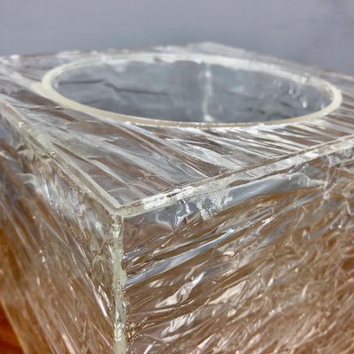 Vintage Acrylic Squared Ice Effect Ice Bucket, Italy, 1970s-LYQ-1171764