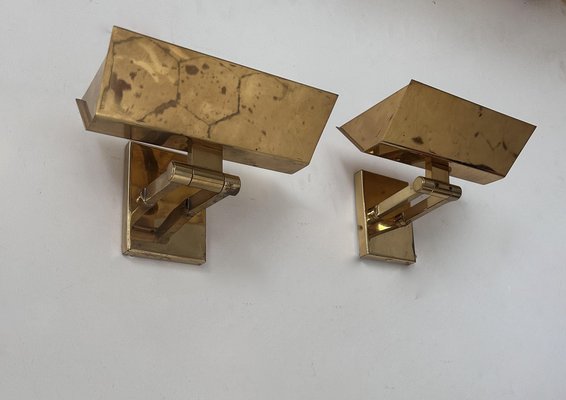 Vintage Adjustable Brass Sconces, Italy, 1970s, Set of 2-KAI-1817646