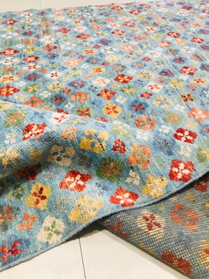 Vintage Afghan Blue Baluch Carpet, 1980s-NOU-582450