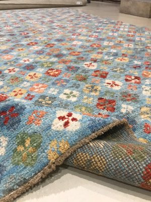 Vintage Afghan Blue Baluch Carpet, 1980s-NOU-582450