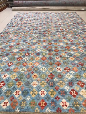 Vintage Afghan Blue Baluch Carpet, 1980s-NOU-582450