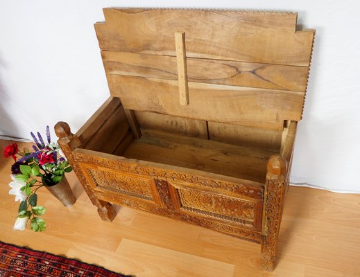 Vintage Afghan Chest in Wood, 1930s-UZN-1399168