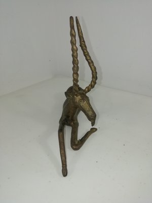 Vintage African Bronze Antelope, Benin, 1940s-HNE-1752768