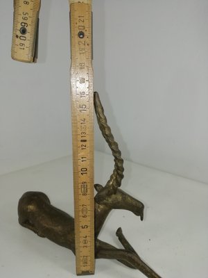 Vintage African Bronze Antelope, Benin, 1940s-HNE-1752768