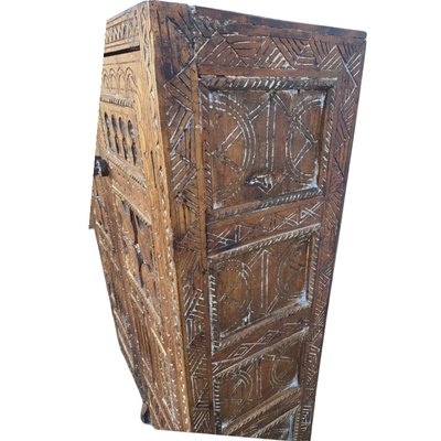 Vintage African Hand Carved Wardrobe-TCS-1721969