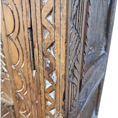 Vintage African Hand Carved Wardrobe-TCS-1721969