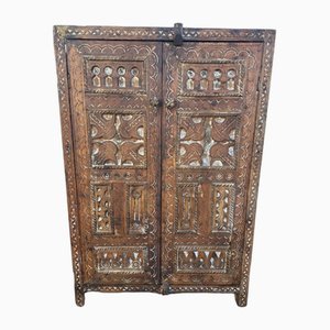 Vintage African Hand Carved Wardrobe-TCS-1721969