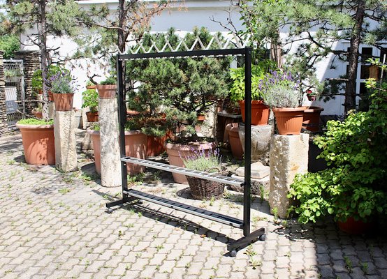 Vintage Aluminum Black Freestanding Wardrobe with Integrated Umbrella Stand, 1960s-NB-748650