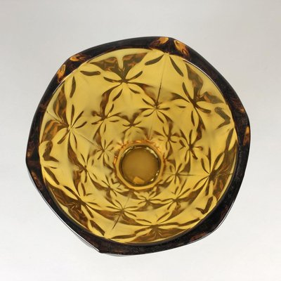 Vintage Amber Glass Vase, 1970s-TZ-828899