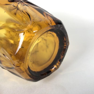 Vintage Amber Glass Vase, 1970s-TZ-828899