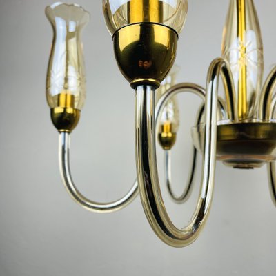 Vintage Amber Murano Chandelier from De Majo, Italy, 1970s-WQC-951838