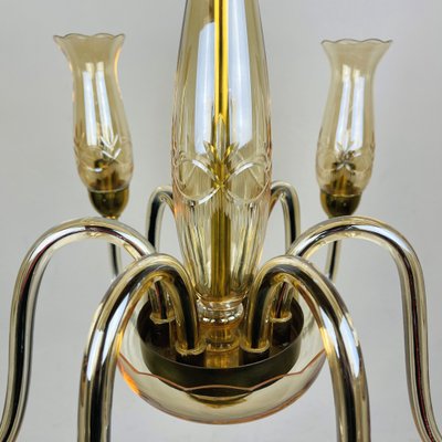 Vintage Amber Murano Chandelier from De Majo, Italy, 1970s-WQC-951838