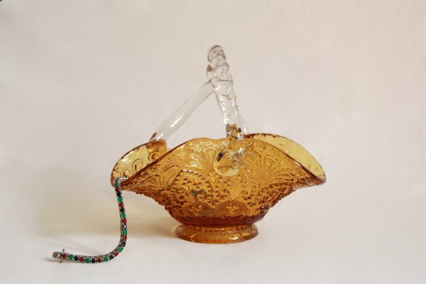 Vintage Ambra Murano Glass Catchall, 1960s-HUY-838494