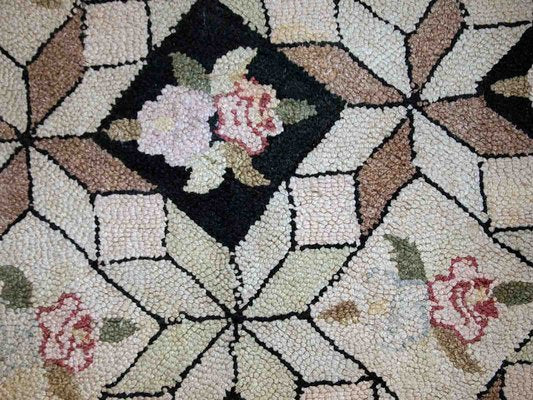 Vintage American Hooked Rug, 1930s-JZV-1148573