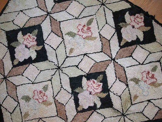 Vintage American Hooked Rug, 1930s-JZV-1148573