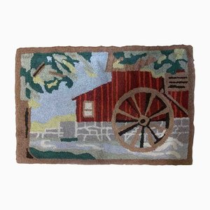 Vintage American Hooked Rug, 1930s-JZV-1187551