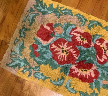 Vintage American Hooked Rug, 1960s-JZV-1187534