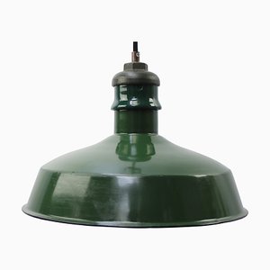 Vintage American Industrial Green Enamel Pendant Light-BLS-1750482