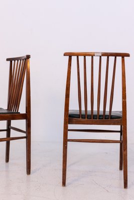 Vintage American Leather and Wood Chairs, Set of 4-RCE-1335492