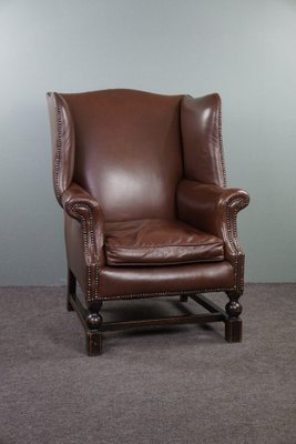 Vintage Armchair in Brown Leather-HPP-1764181