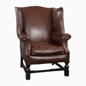 Vintage Armchair in Brown Leather-HPP-1764181