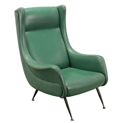 Vintage Armchair in Leatherette & Metal, Italy, 1950s-VMM-1801494