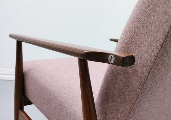 Vintage Armchair in Pink Tweed by Henryk Lis, 1967-MTQ-1798298