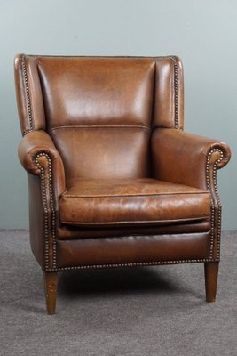 Vintage Armchair in Sheep Leather-HPP-1764179