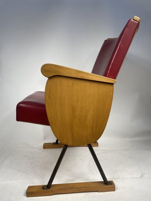 Vintage Armchair in Wood and Leather-GKM-1808141