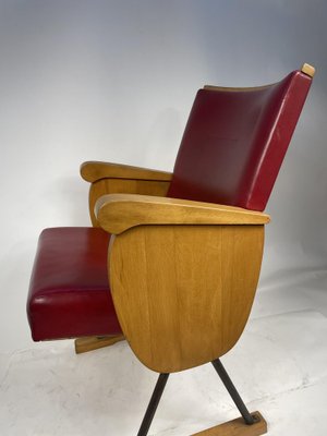 Vintage Armchair in Wood and Leather-GKM-1808141