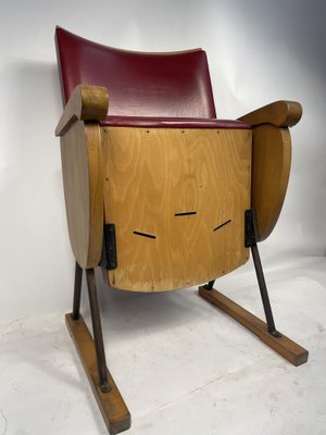 Vintage Armchair in Wood and Leather-GKM-1808141