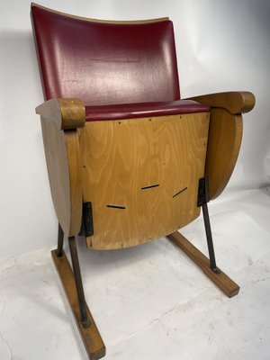 Vintage Armchair in Wood and Leather-GKM-1808141