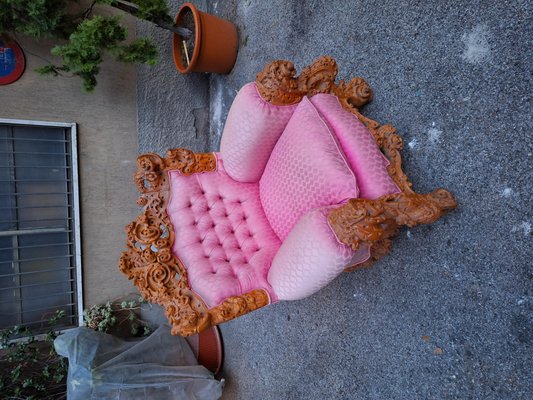 Vintage Armchair with Urano Palma Pink Fabric, 1980s-OHK-2020730