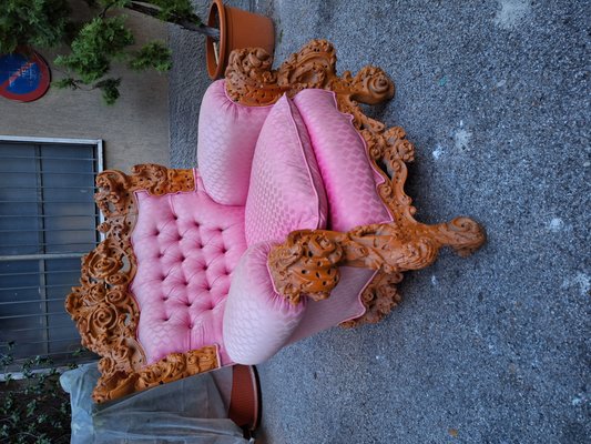 Vintage Armchair with Urano Palma Pink Fabric, 1980s-OHK-2020730