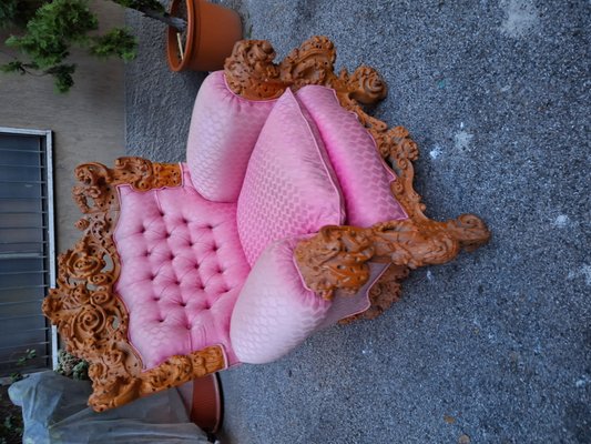 Vintage Armchair with Urano Palma Pink Fabric, 1980s-OHK-2020730