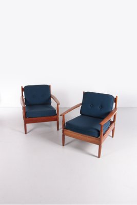 Vintage Armchairs by Grete Jalk attributed to France and Son / France & Daverkosen, Denmark, 1960s , Set of 5-EZZ-1371531