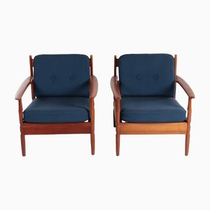 Vintage Armchairs by Grete Jalk attributed to France and Son / France & Daverkosen, Denmark, 1960s , Set of 5-EZZ-1371531