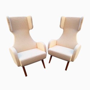 Vintage Armchairs in White Boucle, 1990s, Set of 2-OHK-2020710