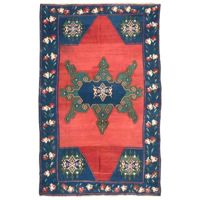 Vintage Armenian Karabagh Flat Rug Kilim-YMM-1061779