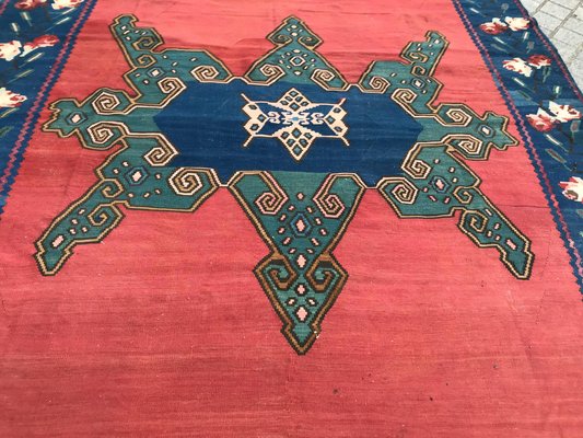 Vintage Armenian Karabagh Flat Rug Kilim-YMM-1061779