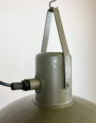 Vintage Army Pendant Lamp in Green Iron, 1960s-CGF-1299773