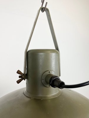 Vintage Army Pendant Lamp in Green Iron, 1960s-CGF-1299773