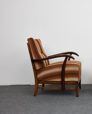 Vintage Art Deco Black Walnut Armchair by Gyula Kaesz, Hungary, 1930s-XCG-2021556