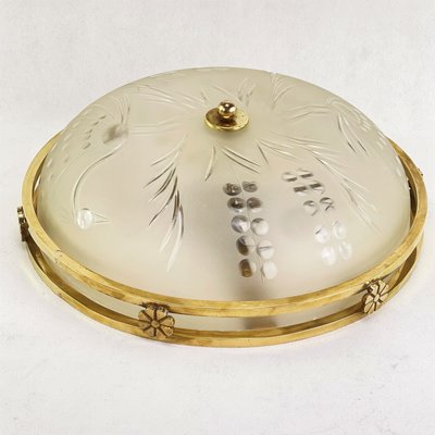 Vintage Art Deco Brass Plafoniere Ceiling Lamp-JUZ-938421