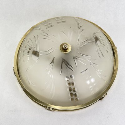 Vintage Art Deco Brass Plafoniere Ceiling Lamp-JUZ-938421