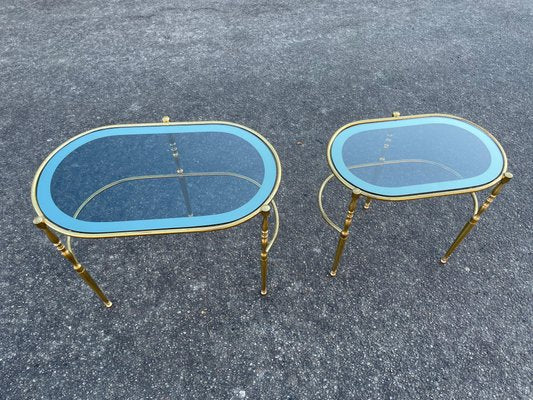 Vintage Art Deco Brass Side Tables, Set of 2-MXB-1240011